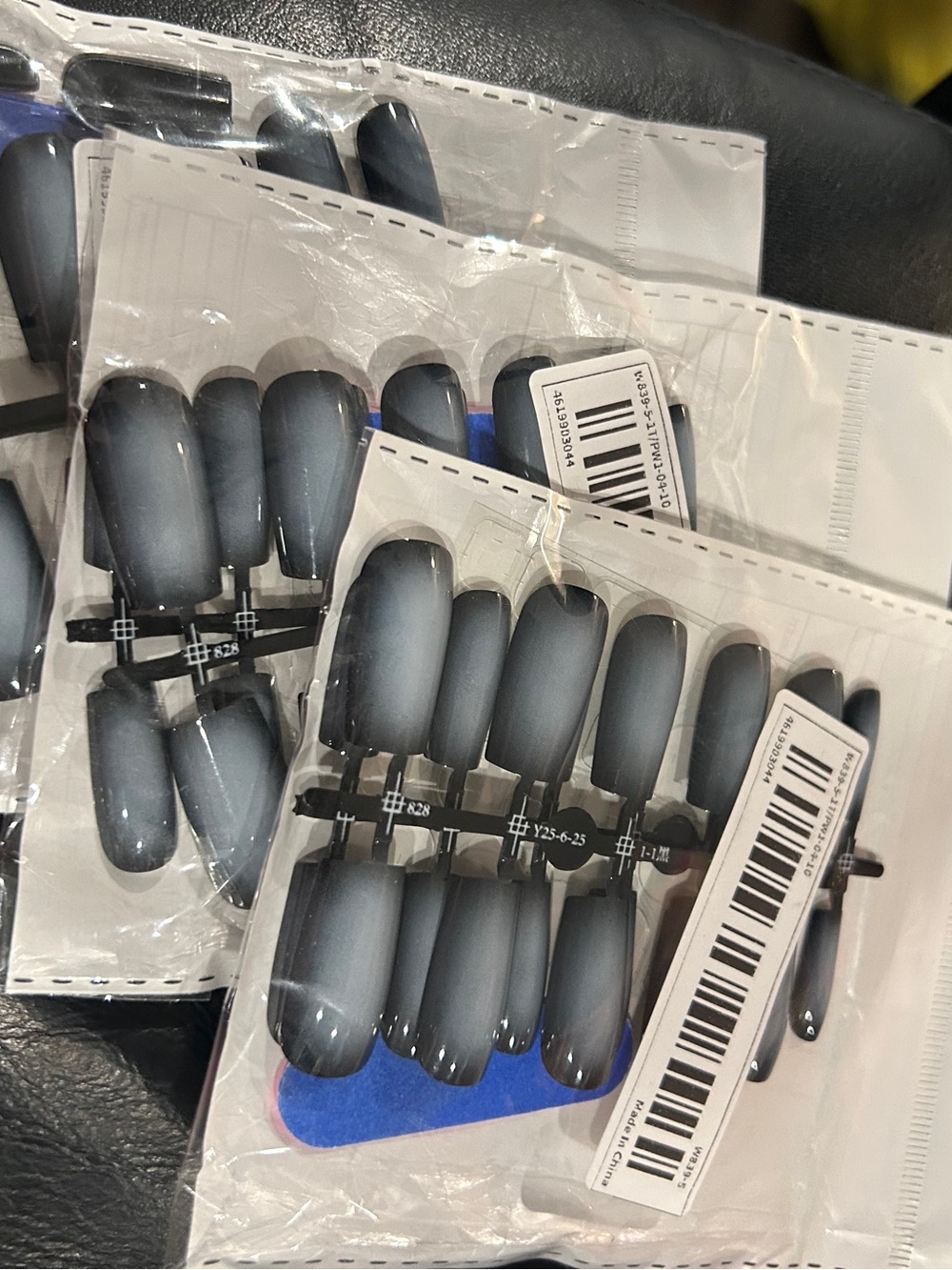 False Nail Set - Matte Smoky Gray Press-On Nails 3 packs.